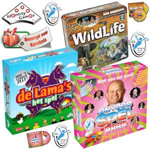 iBood - Identity Games Bundle Pack: OnvoorSPELbaar van Paul de Leeuw, Lama?s het spel, en Wildlife DVD bordspel, Winnaars Speelgoed van het Jaar