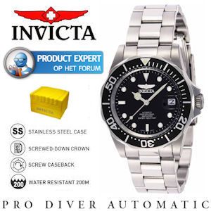 iBood - Invicta Stainless Steel Pro Diver 200m Horloge met Auto Wind Mechanisme