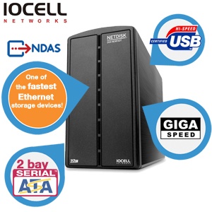 iBood - IOCELL NETDISK DUO NDAS: Een van de snelste Ethernet-opslagapparaten