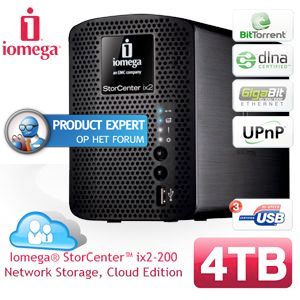 iBood - Iomega 4TB NAS - StorCenter™ ix2-200 Network Storage, Cloud Edition
