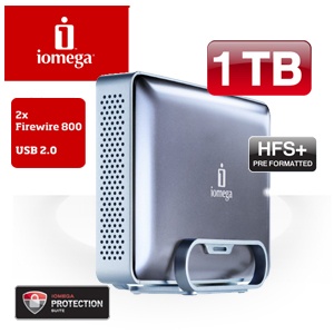 iBood - Iomega eGo 1TB externe harde schijf met USB 2.0 en FireWire 800