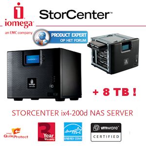 iBood - IOMEGA® NAS Server STORCENTER™ ix4-200d met een overweldigende 8TB opslag!