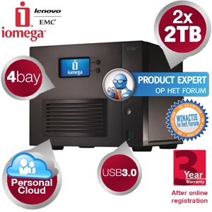 iBood - Iomega StorCenter™ ix4-300d 4-bay NAS met 2x 2TB ingebouwd