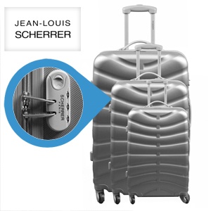 iBood - Jean Louis Scherrer 3-delige polycarbonaat trolleyset met 4 wielen, nu nog steviger en lichter - Zilver