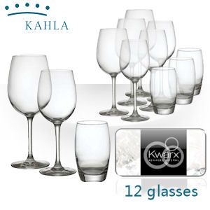iBood - Kahla Set van 12 Kwarx glazen; behouden hun glans en blijven transparant, voor altijd!