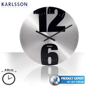 iBood - Karlsson Design wandklok 'Medium Disc 12/6' met een diameter van 40cm