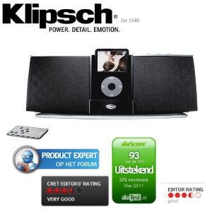 iBood - Klipsch Igroove SXT ipod/iphone speakerdock met aux-in, s-video aansluiting en afstandsbediening