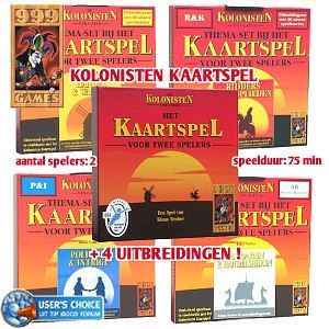 iBood - Kolonisten Kaartspel plus 4 uitbreidingen (Ridders & Kooplieden, Barbaren & Handelsheren, Politiek & Intrige, Handel & Wandel)