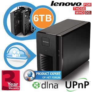 iBood - Lenovo Iomega ix2 Network Storage met totaal 6TB, 1.6 GHz processor en Gigabit Ethernet