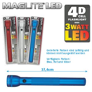iBood - Maglite 4D Cell LED, Rood, Grijs of Blauw
