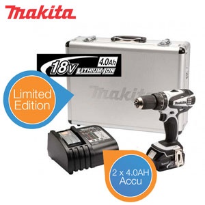 iBood - Makita 18V accu schroef / klop boormachine set (2x 4.0Ah accu) Special Edition