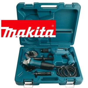 iBood - Makita kofferset met daarin de HP1641 klopboormachine +  Makita GA5030 125mm 730 Watt haakse slijper