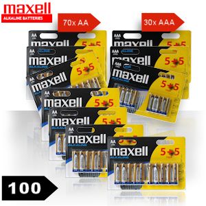 iBood - Maxell 100-Pack Alkaline batterijen (70xAA/30xAAA) Ultimate Power Essentials