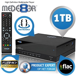 iBood - Mede8er Full HD Multimedia Player met 1TB, Gigabit LAN, USB3.0 en 5 jaar garantie!