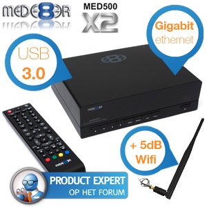 iBood - Mede8er Full HD Multimedia Player met 5dB WiFi, Gigabit LAN, USB3.0 en 5 jaar garantie!