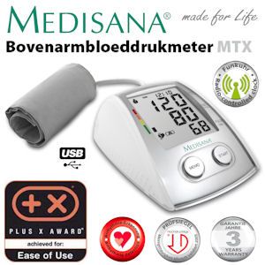 iBood - Medisana Bovenarmbloeddrukmeter MTX gebruiksklaar met speciaal voorgevormde manchet