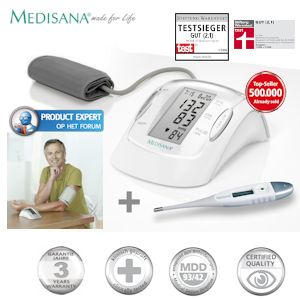 iBood - Medisana MTP Bovenarm Bloeddrukmeter met gratis Digitale Koortsthermometer