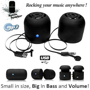 iBood - Mini Portable Stereo USB Speakers met Built-In Bass