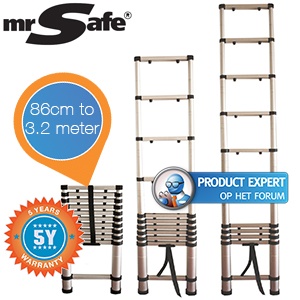 iBood - Mr Safe telescopische ladder - Max lengte 3.2m