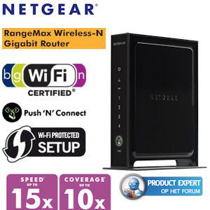 iBood - NETGEAR Rangemax Wireless-N Router met Ingebouwde 4 Ports GIGAbit Switch