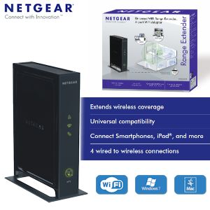 iBood - Netgear WiFi Universal Range Extender - Breidt het bereik van elke draadloze router of gateway uit