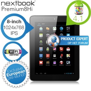 iBood - Nextbook 8 inch Android 4.1 dual core tablet met WiFi, Bluetooth en 1024x768 IPS scherm