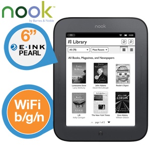 iBood - Nook Simple Touch 6 inch E-reader met Pearl E-Ink touch scherm (recertified)