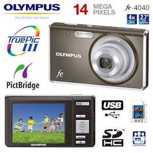 iBood - Olympus FE-4040 14 Megapixel Camera met 4x Optische Groothoekzoom en Dubbele Beeldstabilisatie