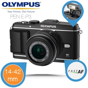 iBood - Olympus PEN E-P3 compacte systeemcamera met 14-42 mm objectief en ultrasnelle autofocus