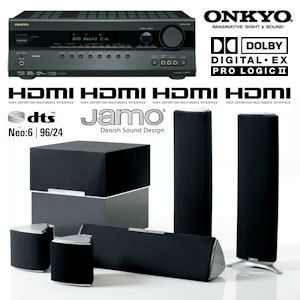 iBood - Onkyo TX-SR307 5.1 Home Theatre Receiver met Jamo A-405 Design Speakerset