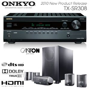 iBood - Onkyo TX-SR308 5.1 Home Theatre Receiver met Canton Movie 120MX Design Speakerset