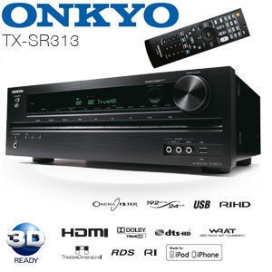 iBood - Onkyo TX-SR313 5.1 receiver met 4 HDMI ingangen en 1 uitgang