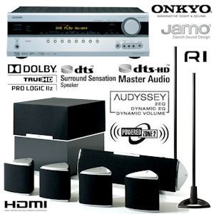 iBood - Onkyo TX-SR577 7.1 Home Theatre Receiver met Jamo A402 HSC5 Design Speakerset