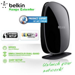iBood - Ontketen het potentieel van je WiFi netwerk met de Belkin Dual-Band Wireless Range Extender!