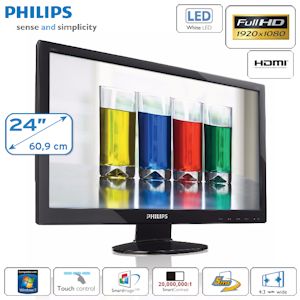 iBood - Philips 24 inch Full HD LED-monitor met HDMI en aanraakbediening