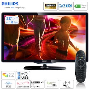 iBood - Philips 32inch LED-backlit Full-HD LCD TV met 100 Hz, geïntegreerde MPEG-4-tuner en 3x HDMI