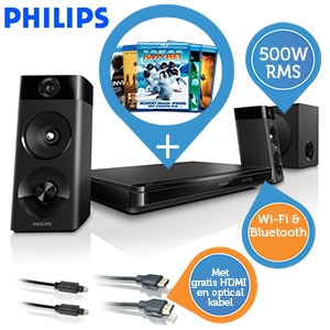 iBood - Philips 3D Blu-Ray 2.1 home cinema set + Accessoirepakket