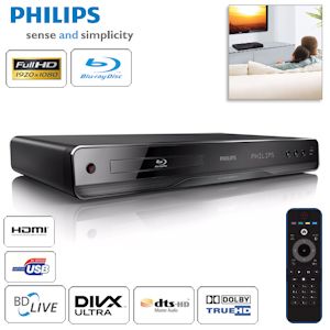 iBood - Philips Blu-Ray speler met Subtitle Shift, DTS-HD MA, USB 2.0 en DivX Ultra en BD-Live!