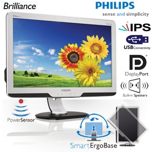 iBood - Philips Brilliance 23inch IPS LED Monitor met Pivot en PowerSensor