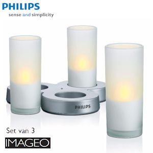 iBood - Philips decoratieve IMAGEO CandleLights - Set van 3