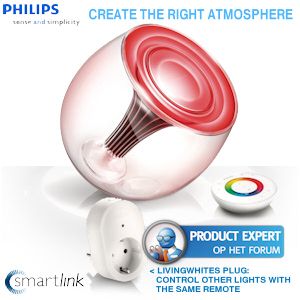 iBood - Philips LivingColors transparante LED-lamp met LivingWhites adapter, het juiste licht voor elk moment!
