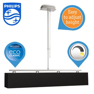 iBood - Philips myLiving Ely-hanglamp met 4x 42W energiezuinige Philips EcoClassic-lampen