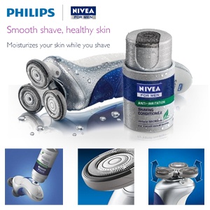 iBood - Philips Nivea for Men Precision Wet 'n Dry scheerapparaat met conditioner doseersysteem