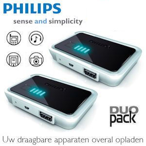 iBood - Philips Power2Go Rechargeable Portable Power Pack Duo Pack