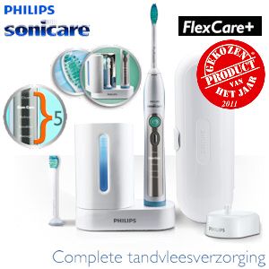 iBood - Philips Sonicare FlexCare+ Oplaadbare, sonische tandenborstel met UV borstelkop reiniger!