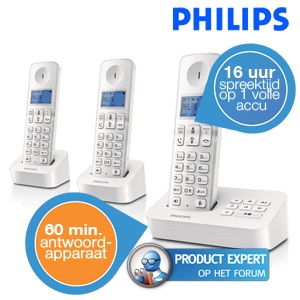 iBood - Philips Trio D305 draadloze telefoons met antwoordapparaat
