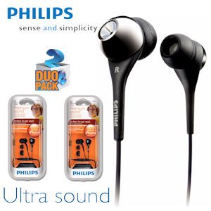 iBood - Philips Ultrasound In-Ear Headphones Duopack met Geluidsisolatie en Opbergetui