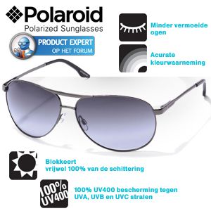 iBood - Polaroid P4039D stoere dames/heren Aviator zonnebril met 100% UV400 bescherming