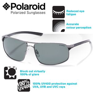 iBood - Polaroid P4249 Gun/Black polarized sunglasses with 100% UV400 protection