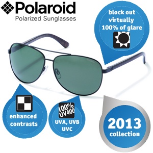 iBood - Polaroid zonnebril collectie 2013 met gepolariseerde glazen en 100% UV400 bescherming